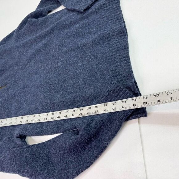 J Crew Sweater Mens Large Navy Blue 100% Lambswool Quarter Zip Preppy Solid - Picture 7 of 10